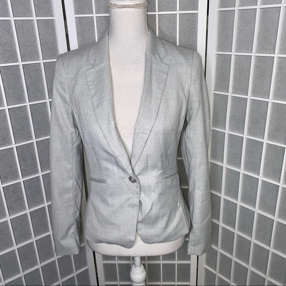 H&M size 4 fitted blazer grey gray